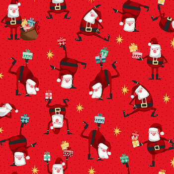 Ready Set Santa MU-330-R Merry Delivery Red by Makower UK for Andover Fabrics