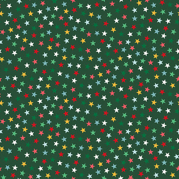 Ready Set Santa MU-334-G Star Green by Makower UK for Andover Fabrics