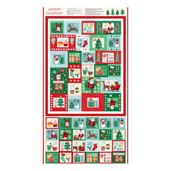 Ready Set Santa MU-335-1 Multi Stocking Panel by Makower UK for Andover Fabrics