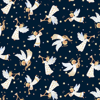 Star of Wonder MU-339-B Angels Blue by Makower UK for Andover Fabrics