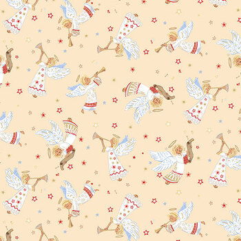 Star of Wonder MU-339-Q Angels Cream by Makower UK for Andover Fabrics