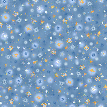 Star of Wonder MU-340-B3 Starlight Mid Blue by Makower UK for Andover Fabrics