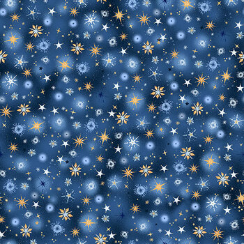 Star of Wonder MU-340-B8 Starlight Dark Blue by Makower UK for Andover Fabrics