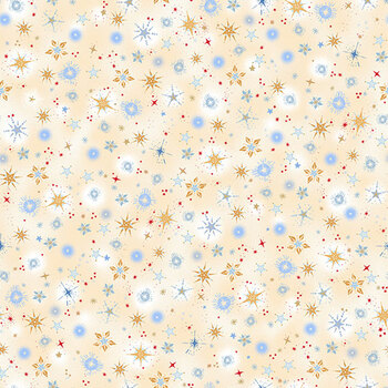 Star of Wonder MU-340-Q Starlight Cream by Makower UK for Andover Fabrics