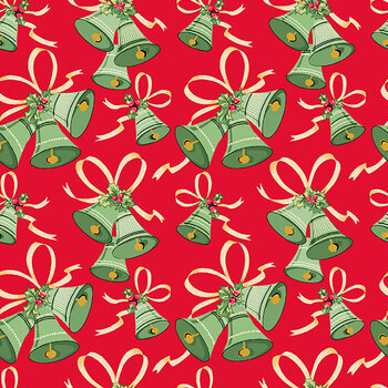 Home for the Holidays A-10844-R Solstice Bells Christmas Red by Andover Fabrics