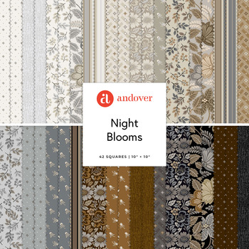 Night Blooms  10" Squares Nancy Rink for Andover Fabrics
