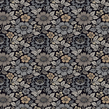 Night Blooms A-10924-K Gloam Ebony by Nancy Rink for Andover Fabrics