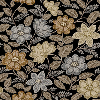 Night Blooms 108" Wide AW-10931-K Night Blooms Ebony by Nancy Rink for Andover Fabrics