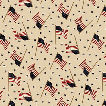 America the Beautiful R332388D Flags and Stars by Judie Rothermel for Marcus Fabrics