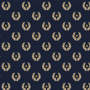America the Beautiful R332390D Navy Star Wreath by Judie Rothermel for Marcus Fabrics