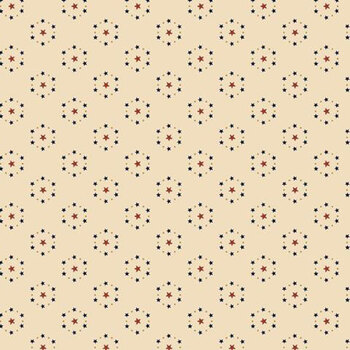 America the Beautiful R332392D Tan Circled Stars by Judie Rothermel for Marcus Fabrics