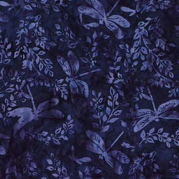 Bali Batiks - Bloom & Flutter MR66-85 Blackberry by McKenna Ryan for Hoffman Fabrics