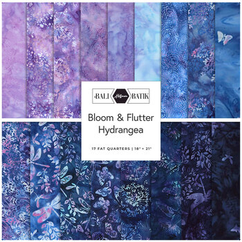 Bali Batiks - Bloom & Flutter Hydrangea  Fat Quarter Bundle McKenna Ryan for Hoffman Fabrics