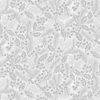 A Cardinal's Christmas Z7833-176S Ice Silver by Hoffman Fabrics