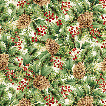 A Cardinal's Christmas Z7832-20G Natural Gold by Hoffman Fabrics