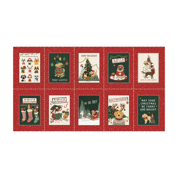 Christmas Tails CTAI 6749 RED Panel by JJ Design House for P&B Textiles