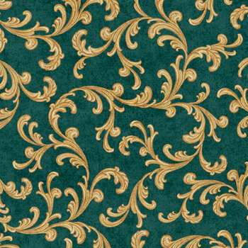 Holy Night HNIG 6762 TEALGOLD by Liz Goodrick-Dillon for P&B Textiles
