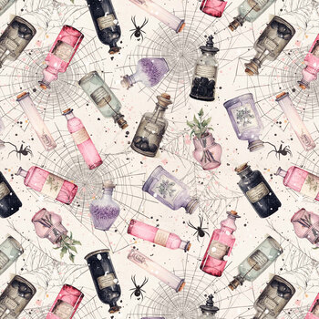 Magic Spells 2355-22 Multi Potion Bottles Allover by Frank Garcia for Blank Quilting