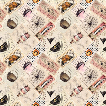 Magic Spells 2356-33 Peach Labels by Frank Garcia for Blank Quilting