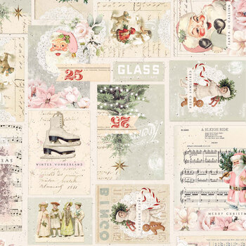 Christmas Market 3436-14 Multi Vintage Style Postcards by Frank Garcia for Blank Quilting