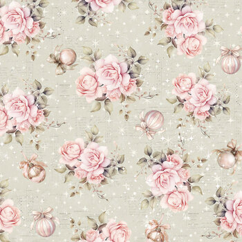 Christmas Market 3438-78 Mint Floral  by Frank Garcia for Blank Quilting