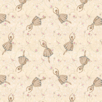 Christmas Market 3441-34 Light Brown Ballerinas by Frank Garcia for Blank Quilting