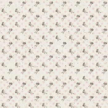 Christmas Market 3446-14 Cream Tiny Roses and Dots by Frank Garcia for Blank Quilting