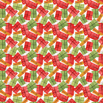 Santa on Vacation 1387-68 Green/Red Gifts by Urban Essence Design for Blank Quilting