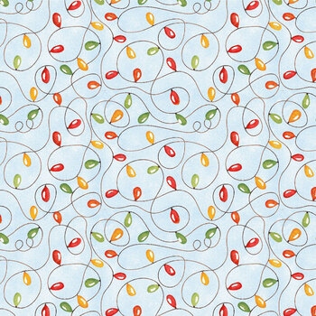 Santa on Vacation 1388-11 Ocean Blue Festive Lights by Urban Essence Design for Blank Quilting