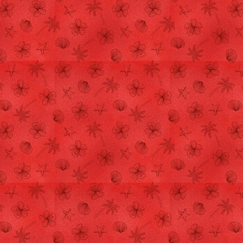 Santa on Vacation 1390-88 Red Tonal by Urban Essence Design for Blank Quilting