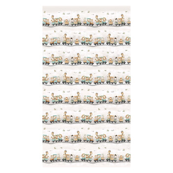 Tiny Tails 3154-90 Soft Gray Train Border Stripe by Tango Twist Designs for Blank Quilting