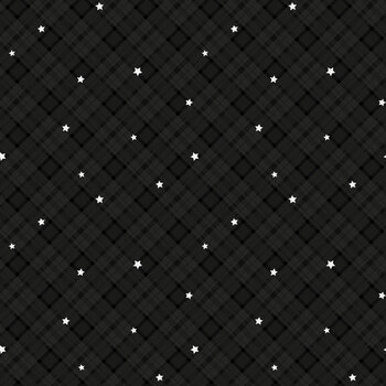 Moonlight Cruisin' 3310G-99 Black Monotone Plaid by Shelly Comiskey for Henry Glass Fabrics