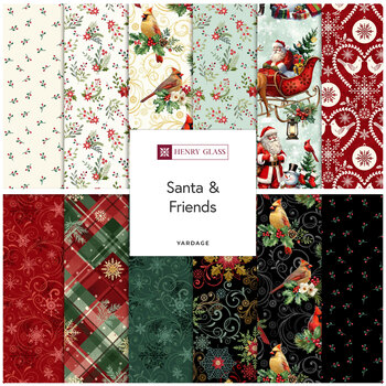 Santa & Friends  Yardage by Color Principle for Henry Glass Fabrics