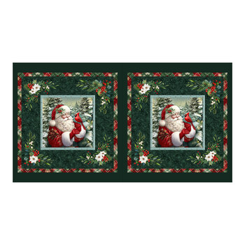 Santa & Friends 3805PH-66 Teal Santa Pillow Panel by Color Principle for Henry Glass Fabrics