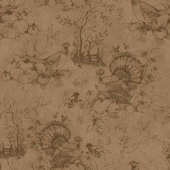 Harvest Haven 3023-39951-222 Harvest Toile Brown by Susan Winget for Wilmington Prints