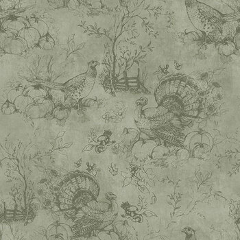Harvest Haven 3023-39951-777 Harvest Toile Sage by Susan Winget for Wilmington Prints