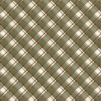 Harvest Haven 3023-39952-272 Plaid Cream/Sage by Susan Winget for Wilmington Prints