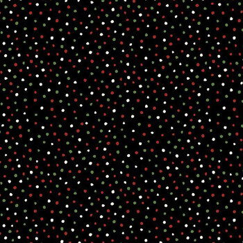 Jolly Days 3023-39960-973 Dots Black by Susan Winget for Wilmington Prints