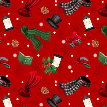 Snowy Serenades 3017-27784-337 Miscellaneous Toss Red by Danielle Leone for Wilmington Prints