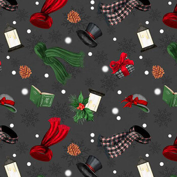 Snowy Serenades 3017-27784-937 Miscellaneous Toss Charcoal by Danielle Leone for Wilmington Prints