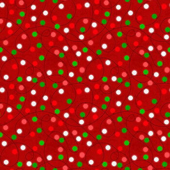 Snowy Serenades 3017-27786-337 Christmas Lights Red by Danielle Leone for Wilmington Prints