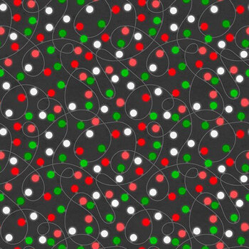 Snowy Serenades 3017-27786-973 Christmas Lights Black by Danielle Leone for Wilmington Prints