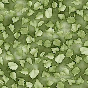 Sunspell 33971-777 Leaves Toss Green by Nancy Mink for Wilmington Prints