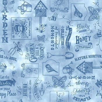 Sunspell 33972-414 Chalk Toss Light Blue by Nancy Mink for Wilmington Prints