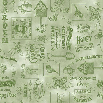 Sunspell 33972-717 Chalk Toss Light Green by Nancy Mink for Wilmington Prints