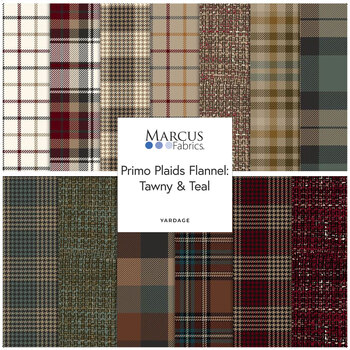 Primo Plaids Flannel Tawny & Teal  Yardage by Marcus Fabrics
