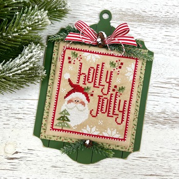 Holly Jolly Shiplap Ornament Cross Stitch Pattern by Paisleys & Polka Dots