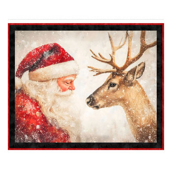 Santa's Rustic Retreat 3WI25072-PNL-CTN-D White Panel by 3 Wishes Fabrics