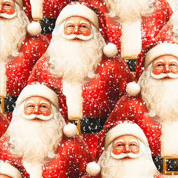 Santa's Rustic Retreat 3WI25071-RED-CTN-D Jolly Santas Navy by 3 Wishes Fabrics