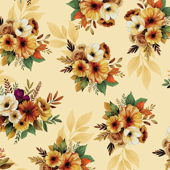 Amber & Spice 15613-07  Bouquets Cream by Nicole DeCamp for Benartex